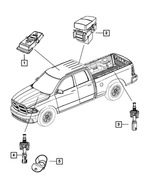 4589687AA - Electrical: Underhood Switch for Dodge: Caliber, Charger, Ram 1500, Ram 2500, Ram 3500 | Jeep: Compass, Patriot | Ram: 1500, 2500, 3500 Image