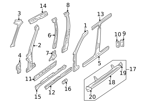 Hinge Pillar for 2002 Land Rover Range Rover #0