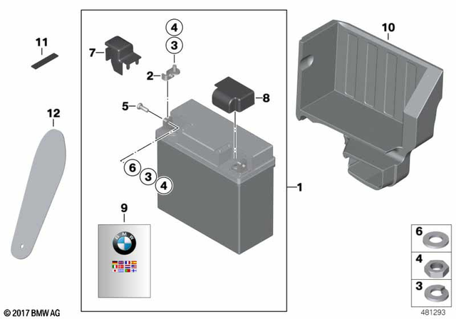61212346800 - General Electrical System: Battery, Maintenance-Free - 12V 19ah for BMW-Motorrad Image image