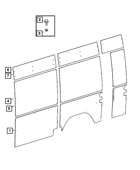 Panels-Moldings-Scuff Plates, Pillar, Cowl, 1/4 Panel Trim and Cargo Covers for 2008 Dodge Sprinter 2500 #8