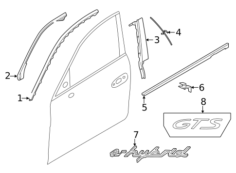 Exterior Trim - Front Door for 2018 Porsche Panamera #1