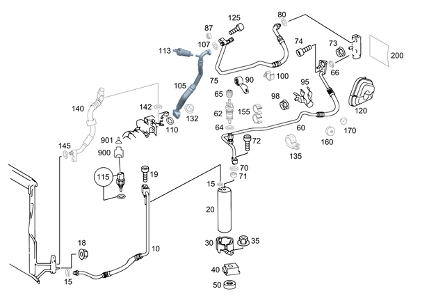 2308304515 - Heating and Ventilation: Piping for Mercedes-Benz: SL550, SL63 AMG Image image