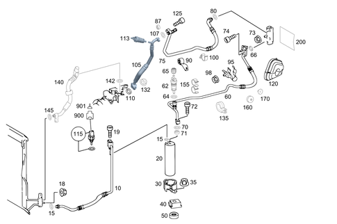 Refrigerant Line Arrangement for 1999 Mercedes-Benz SL500 #0