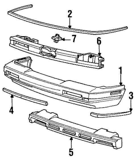 Bumper & Components - Front for 1991 Oldsmobile Cutlass Calais #0