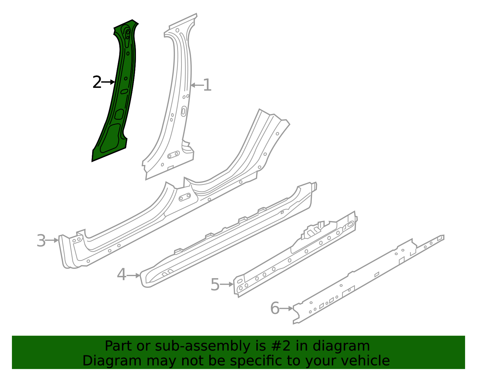 B-Pillar Assembly - Side Frame Structural Support | AutoNation Parts
