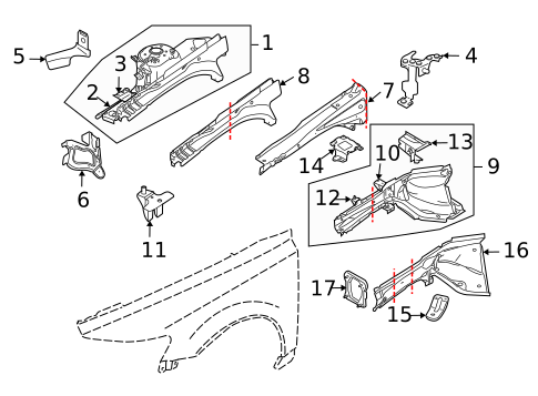 Structural Components & Rails for 2009 Volvo C70 #0