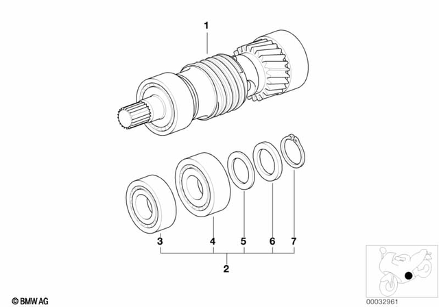 23127709867 - Manual Transmission: Clean Bearing Grooved Ball Bearing - 20X52X15 for BMW-Motorrad Image