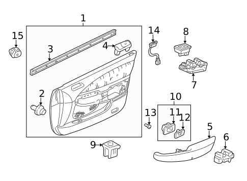 Interior Trim - Front Door for 1999 Acura TL #0