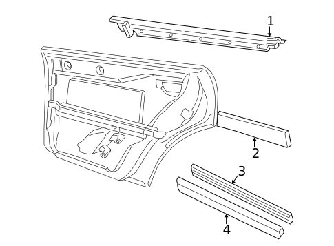 Exterior Trim - Rear Door for 1997 Audi A4 #0
