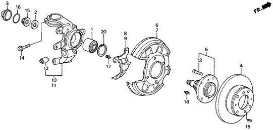 Rear Knuckle - Brake Disk (86-88) for 1987 Acura Legend #0