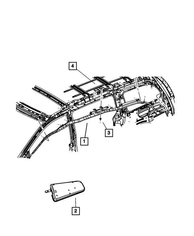 68213593AF - : Side Curtain Air Bag, Left for Mopar Image