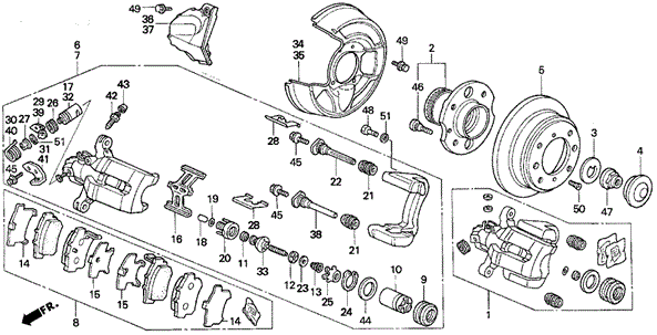 Rear Brake for 1995 Honda Prelude #0