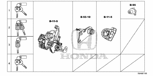 Key Cylinder Set for 2018 Honda Fit #0