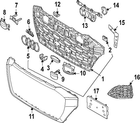 Grille & Components for 2024 Audi RS Q8 #0