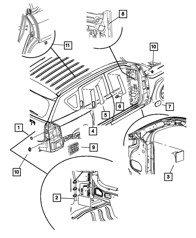 « 5160288AA – Body Sheet Metal Except Doors : Etanchéité Ruban, Côté Gauche pour Mopar Image »