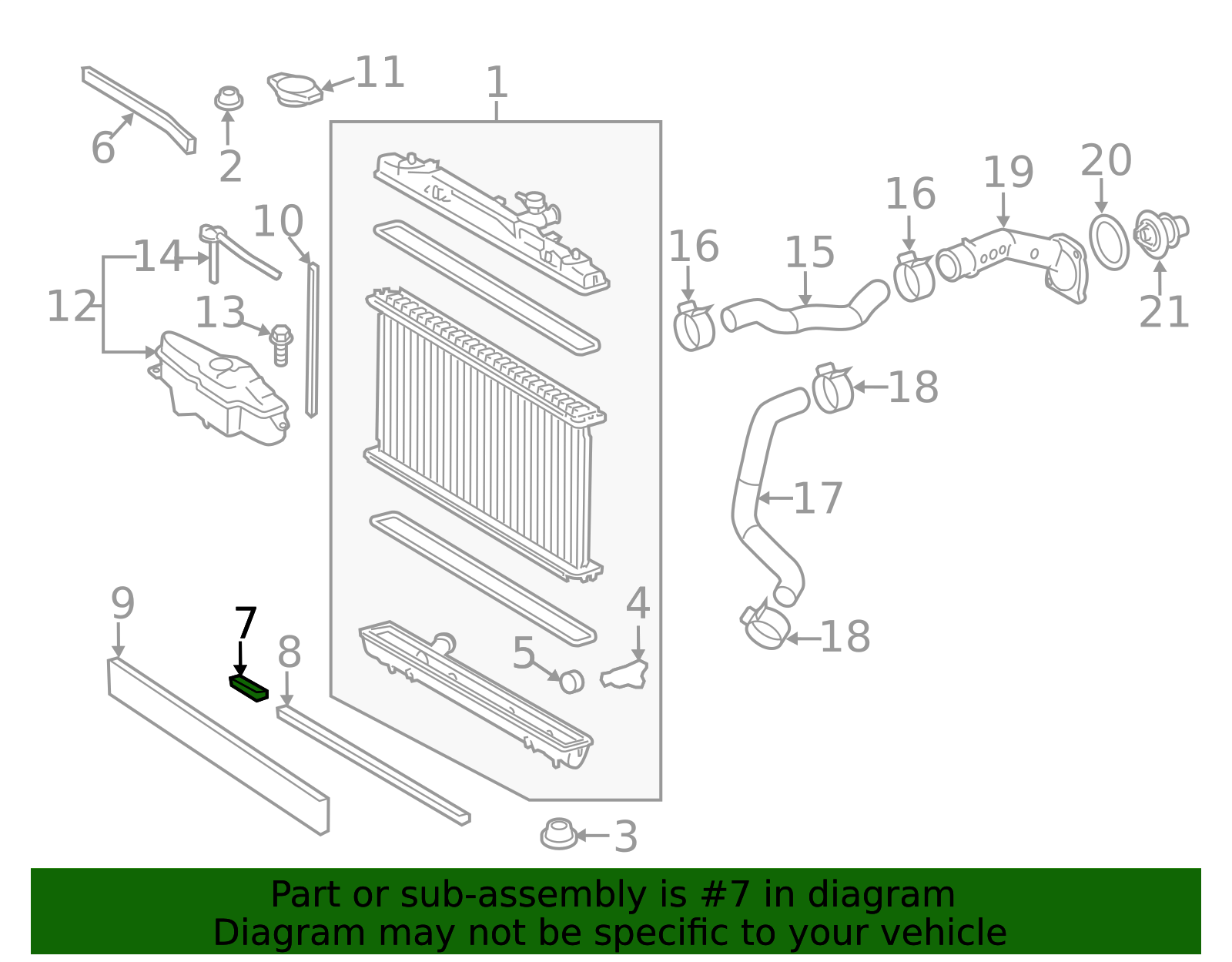 16562-0P040 - Radiator Air Seal 2013-2018 Toyota Avalon | Toyota Parts ...