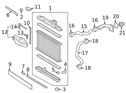 Radiator & Components for 2016 Toyota Avalon #0