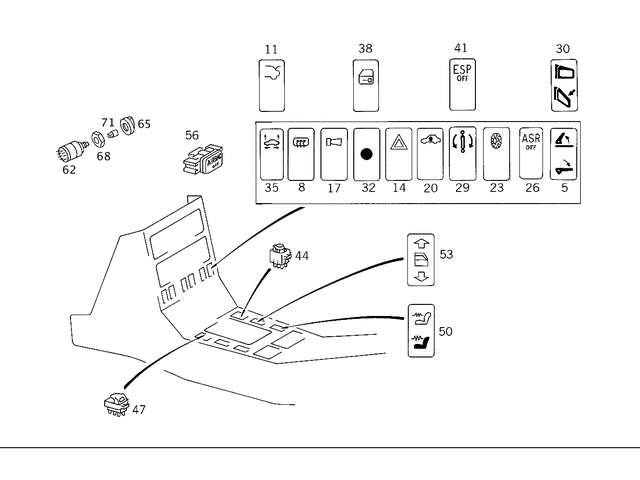 1298206410 - Electrical System: Switch for Mercedes-Benz Image image