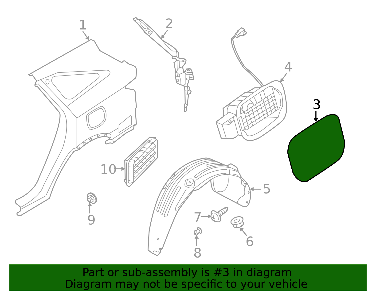 69511-R5000 - Fuel Door 2021-2025 Kia Sorento | Kia.Parts Store