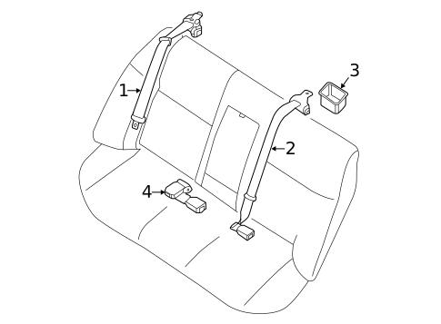 Rear Seat Belts for 2021 Nissan Maxima #0