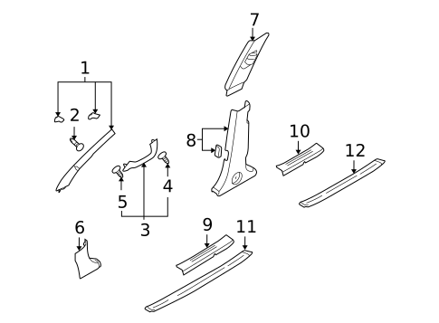 Interior Trim - Pillars for 2010 Hyundai Veracruz #0