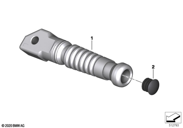 46719443048 - Frame and Mounting Parts: Passenger Footrest, Right - M for BMW-Motorrad Image