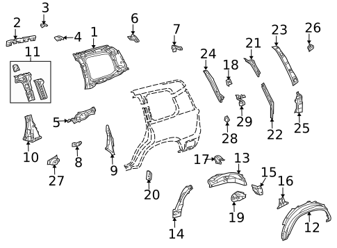 Inner Structure for 2010 Toyota Land Cruiser #1