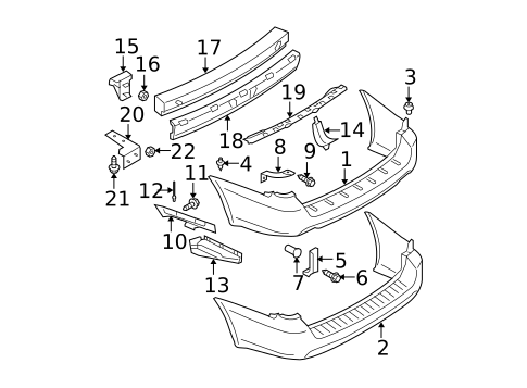 Bumper & Components - Rear for 2005 Subaru Outback #0