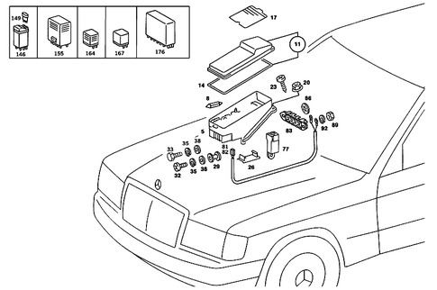 Fuse Box and Relay for 1989 Mercedes-Benz 190 E #4