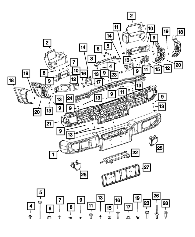 68349548AB - Frame, Bumper and Fascia: Rear Bumper Bracket for Mopar Image
