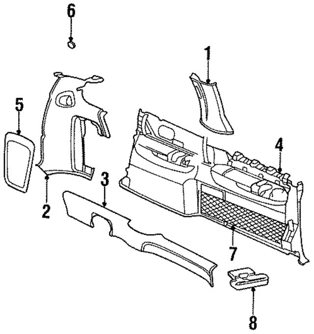GH65SJJ - Body: Body C-Pillar Trim Panel for Mopar Image