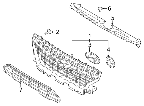 Grille & Components for 2021 Hyundai Venue #0