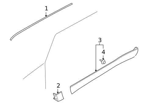 Exterior Trim - Pillars for 2007 Mercury Mariner #1