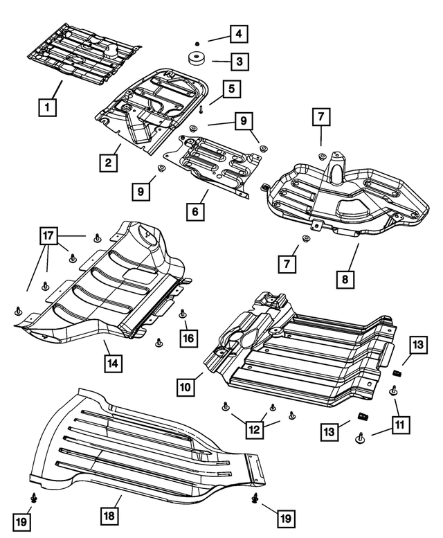 « 68137927AA – Frame, Bumper and Fascia : Boît Trnsf Plq Antidr pour Mopar Image »