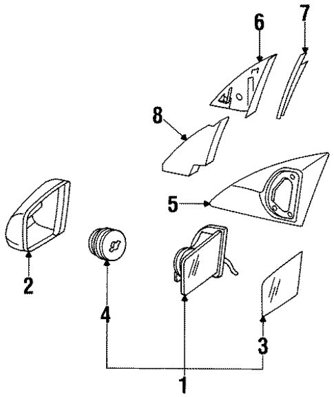 Outside Mirrors for 1998 Mercedes-Benz S420 #0