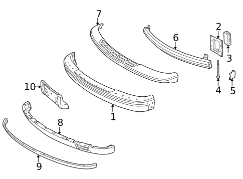 Bumper & Components - Front for 1998 Chevrolet Express 2500 #0