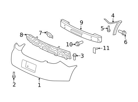 Bumper & Components - Rear for 2009 Saturn Aura #0