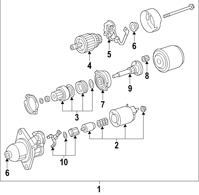 23334AA050 - Electrical: Internal Gear Assembly for Subaru: Forester, Impreza Image