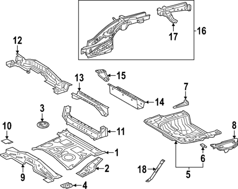 Rear Floor & Rails for 2024 Lexus NX350 #0