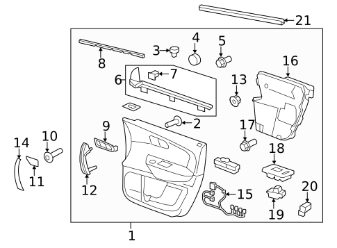 Interior Trim - Front Door for 2017 GMC Acadia Limited #0