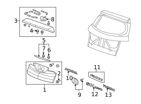 Exterior Trim - Lift Gate for 2012 Acura RDX #0
