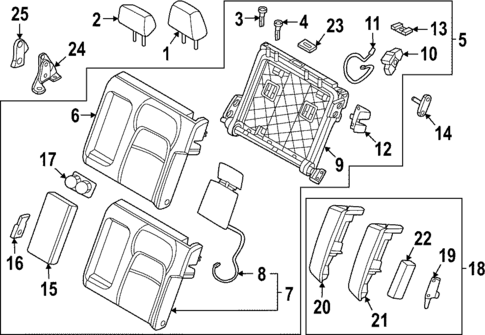 Rear Seat Components for 2023 Nissan ARIYA #0