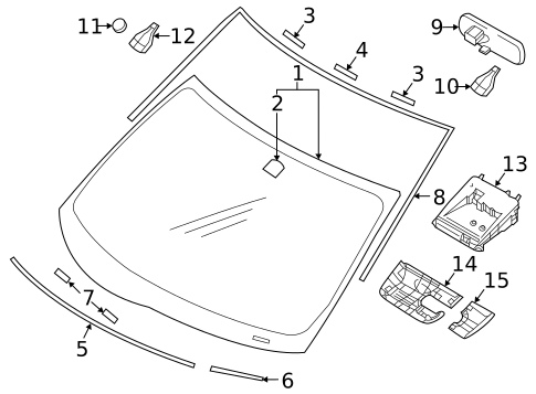 Glass - Windshield for 2020 Mitsubishi Outlander Sport #0