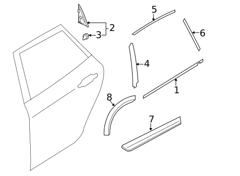 Exterior Trim - Rear Door for 2018 Subaru Forester #0