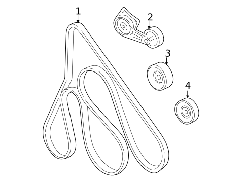Accessory Drive Belt System Components for 2003 Lincoln Aviator #0