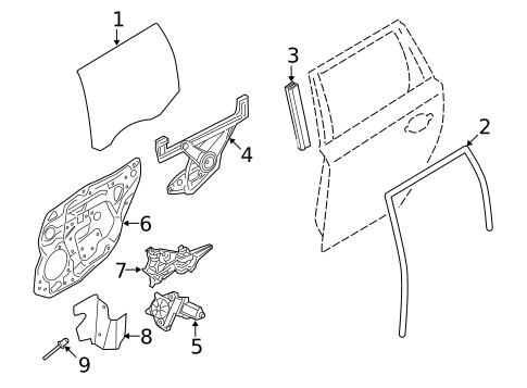 Glass - Rear Door for 2010 Volvo V70 #0
