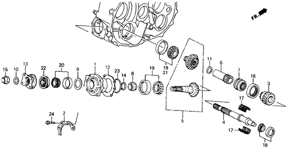 MT Transfer Bevel Gears 4WD for 1991 Honda Civic #0