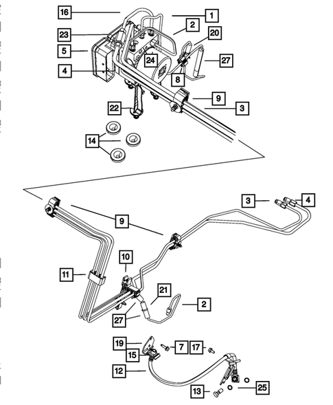 Hydraulic Control Unit, Brake Tubes and Hoses for 2009 Dodge Challenger #0