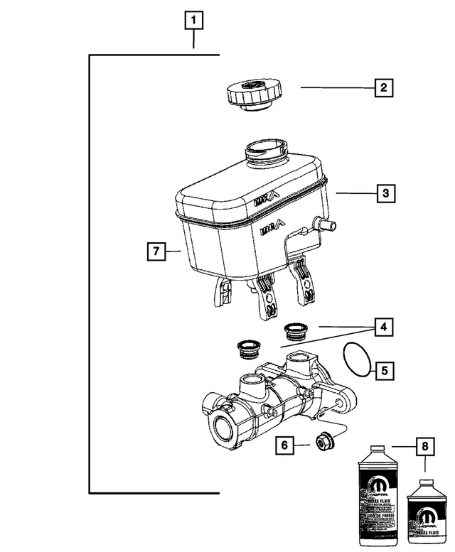 « 5191826AA – Brakes : Maître-cylindre/servofrein Joint, Montage pour Mopar Image »