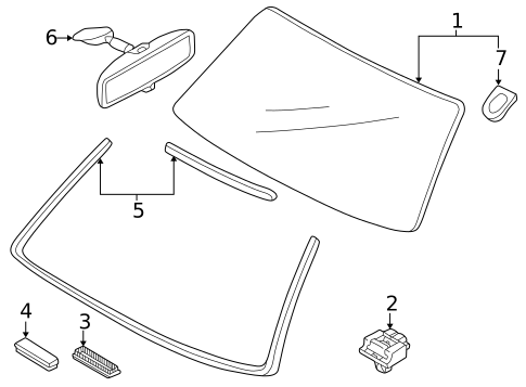 Glass - Windshield for 1999 Mazda Protege #0